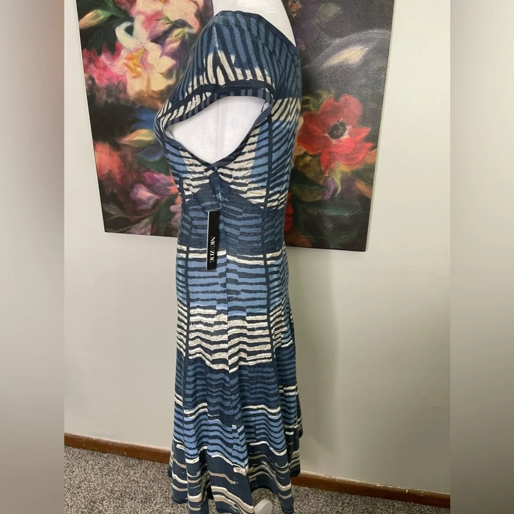 Nic + Zoe Mesmerize A Line Knit Twirl Midi Career Dress Office Retail 228 - Picture 3 of 12